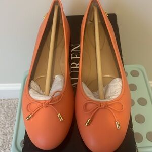 Ralph Lauren Jayna Ballet Flats. Coral. Size 9.5.